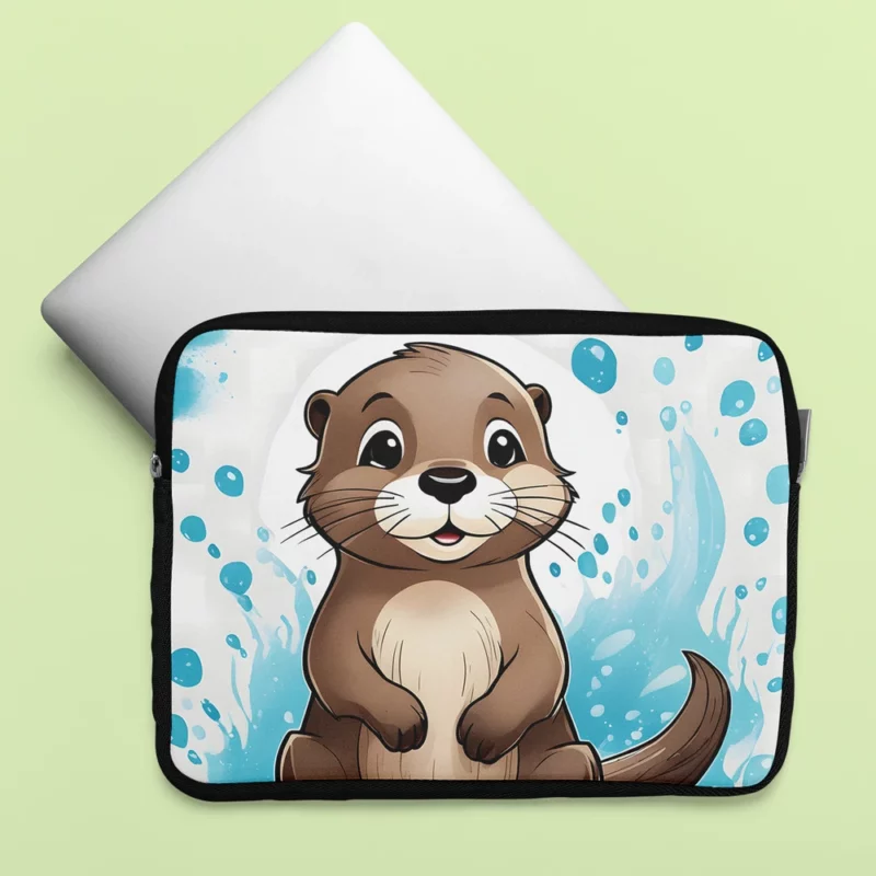 Otter T-Shirt Design Laptop Sleeve