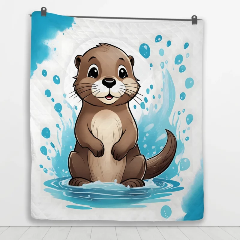 Otter T-Shirt Design Quilt Blanket 1