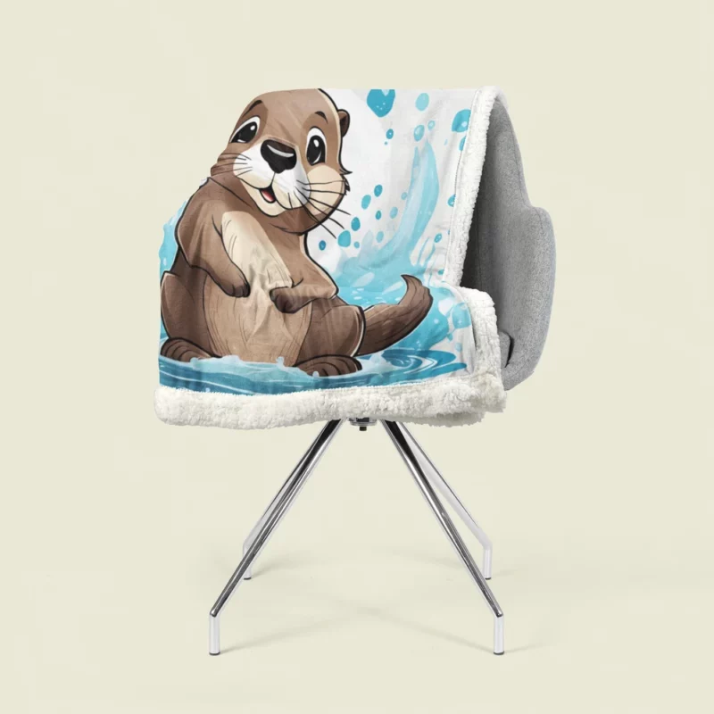 Otter T-Shirt Design Sherpa Fleece Blanket 1