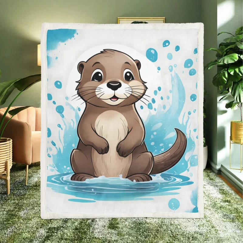 Otter T-Shirt Design Sherpa Fleece Blanket