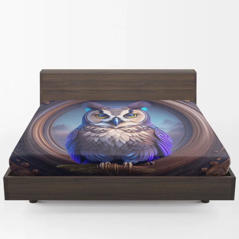 Owl Portrait Fitted Sheet 1