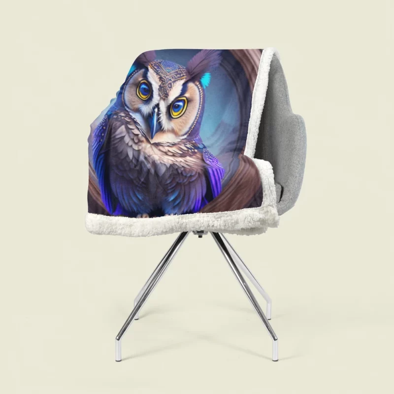 Owl Portrait Sherpa Fleece Blanket 1