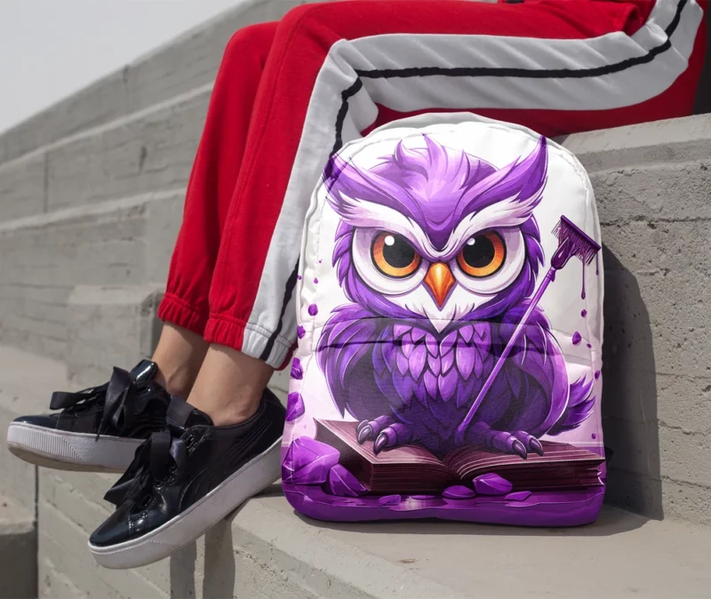 Owl With a Broom Minimalist Backpack 1