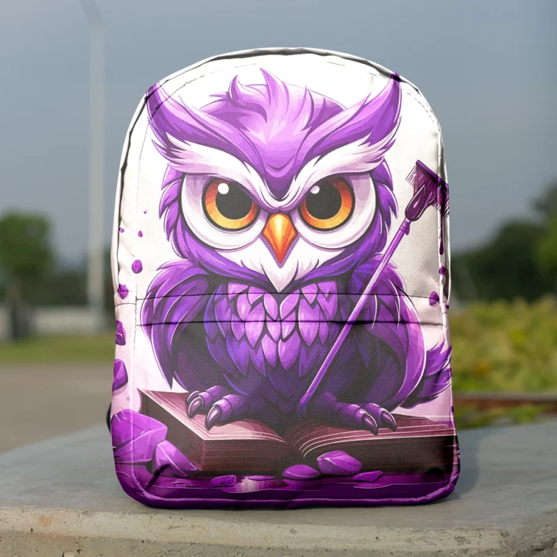 Owl With a Broom Minimalist Backpack