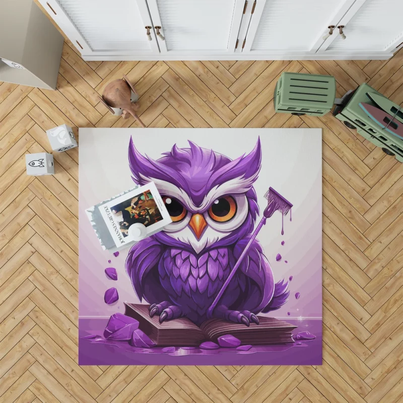 Owl With a Broom Rug