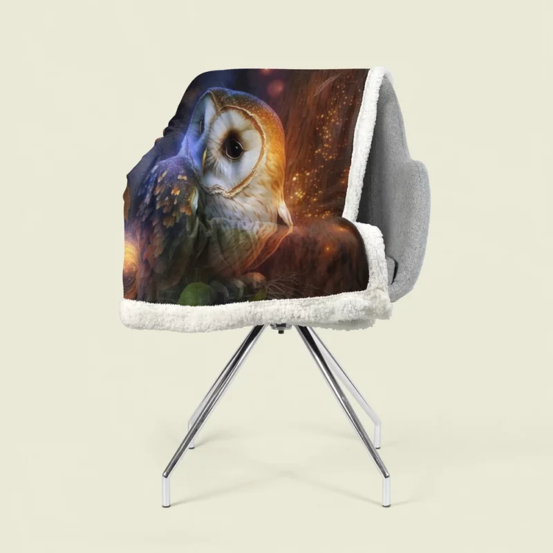 Owl in the Woods Sherpa Fleece Blanket 1