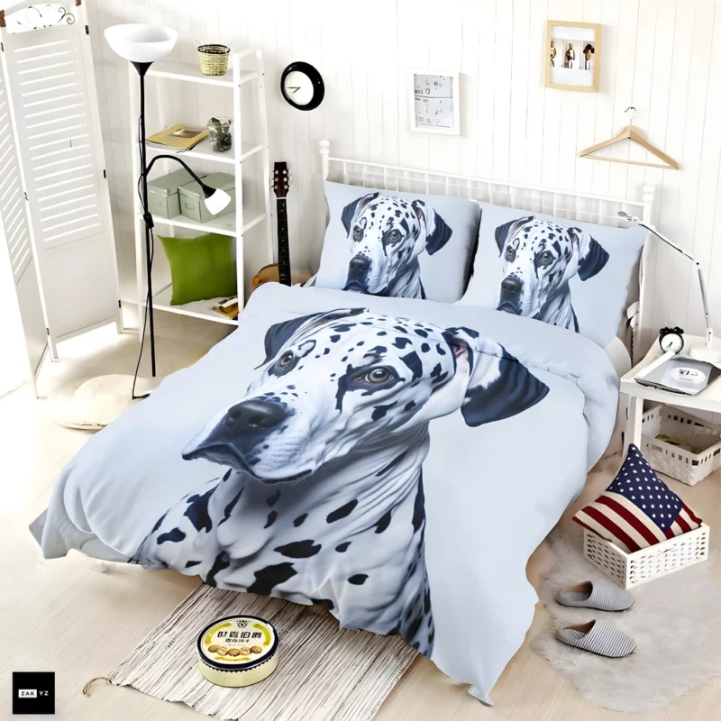 Painted Face Dalmatian Dog Bedding Set