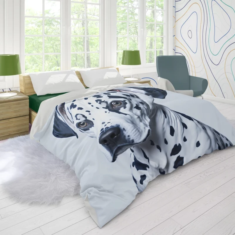 Painted Face Dalmatian Dog Duvet Cover