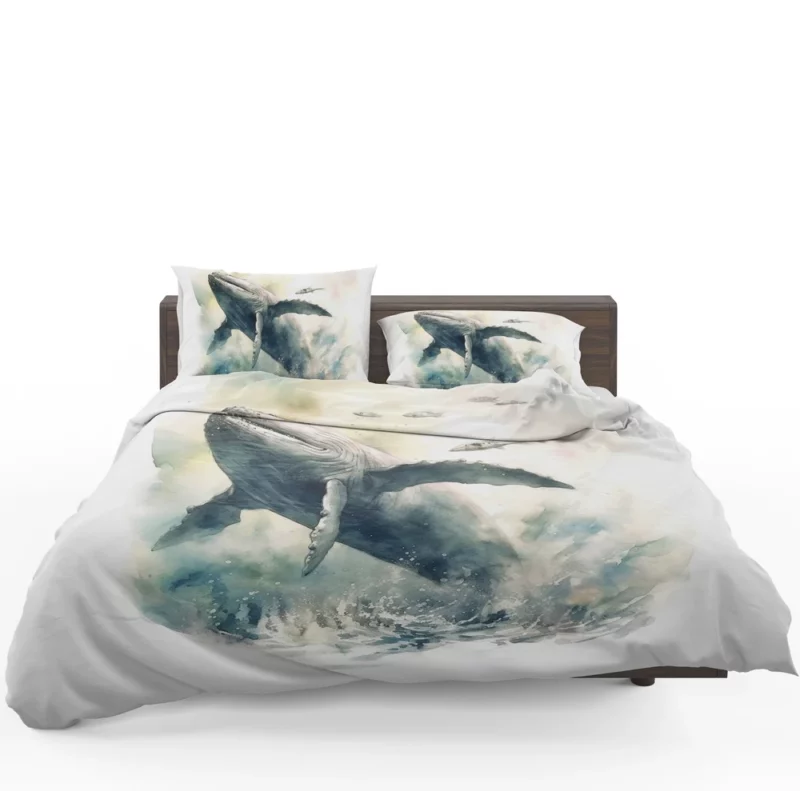 Painted Humpback Whale Jumping Bedding Set 1
