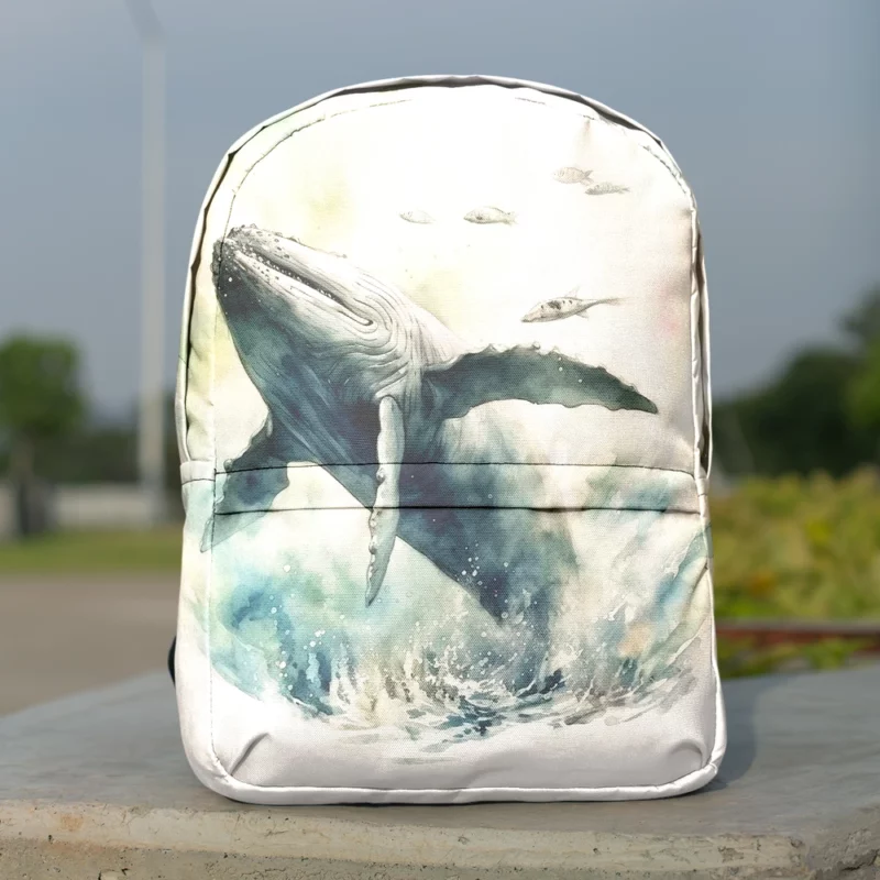 Painted Humpback Whale Jumping Minimalist Backpack