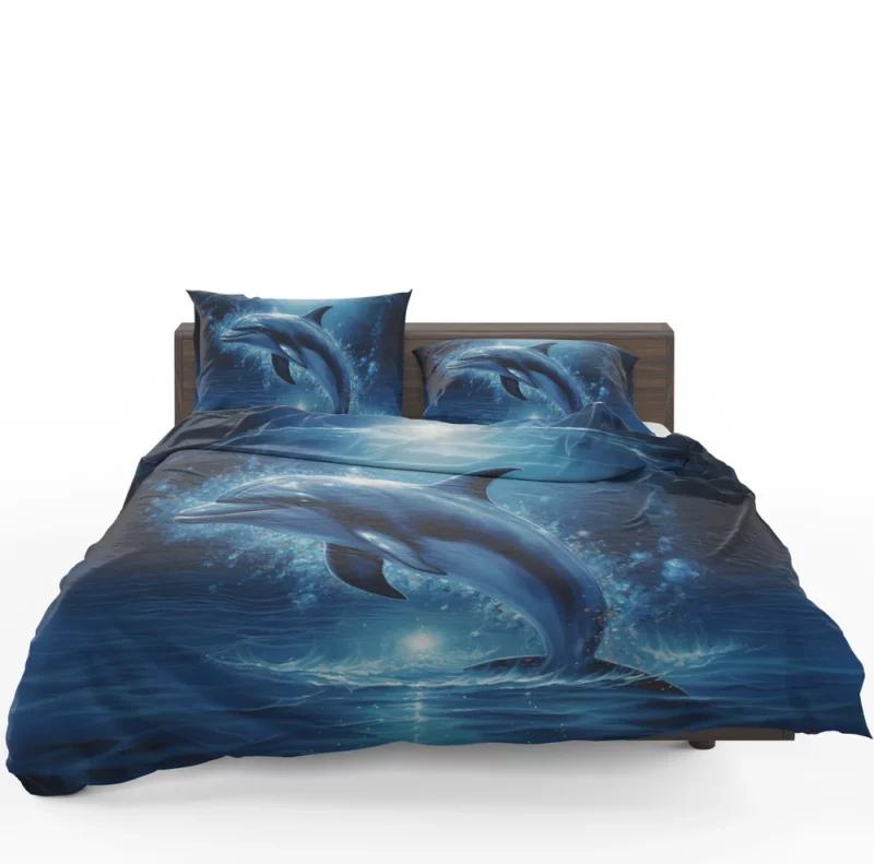 Painted Jumping Dolphin Bedding Set 1