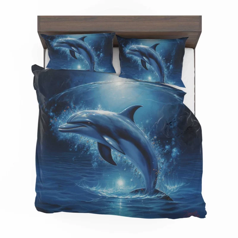 Painted Jumping Dolphin Bedding Set 2