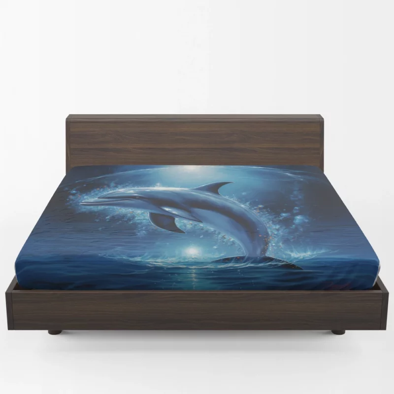 Painted Jumping Dolphin Fitted Sheet 1