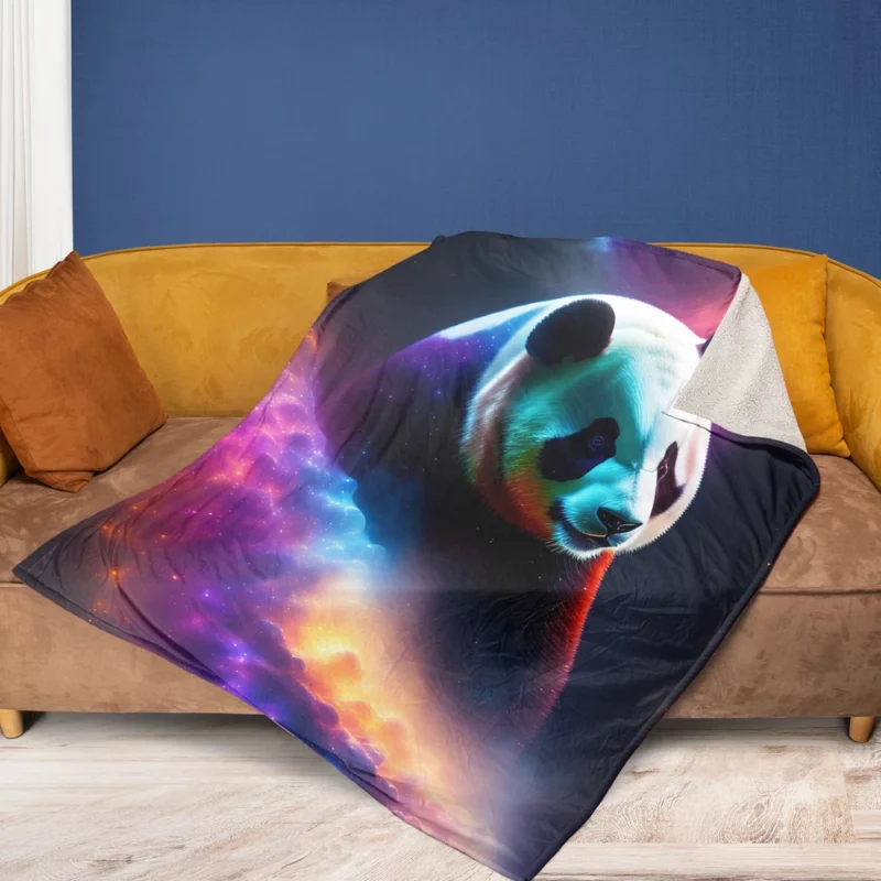 Panda Digital Artwork Fleece Blanket 1