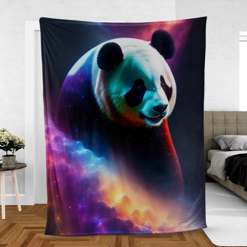 Panda Digital Artwork Fleece Blanket