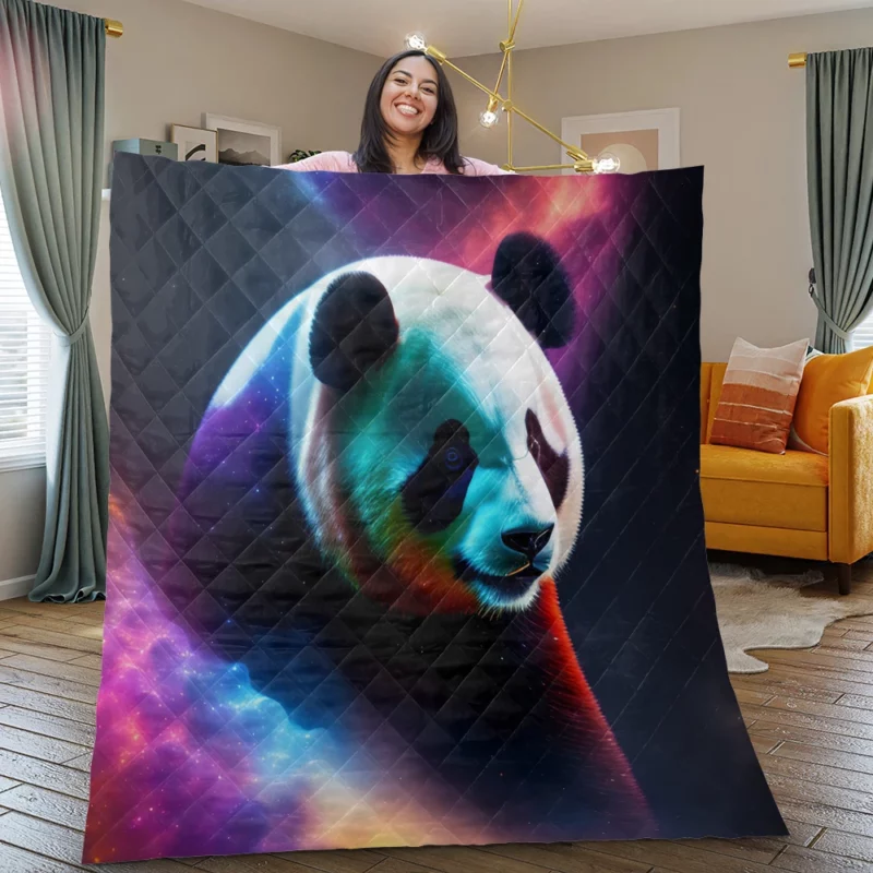 Panda Digital Artwork Quilt Blanket