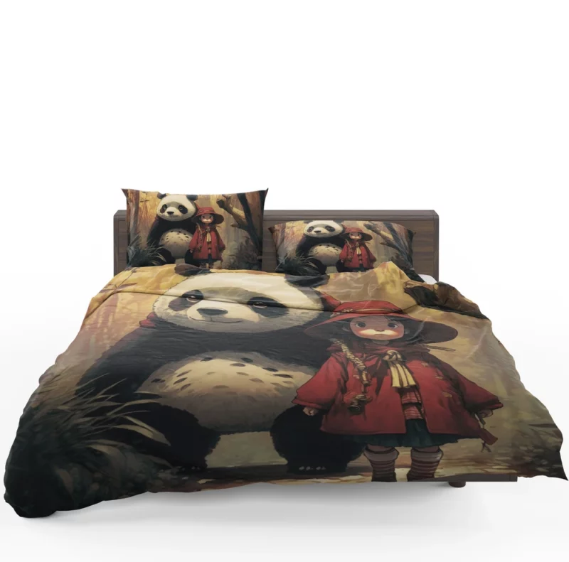 Panda Girl in the Forest Bedding Set 1