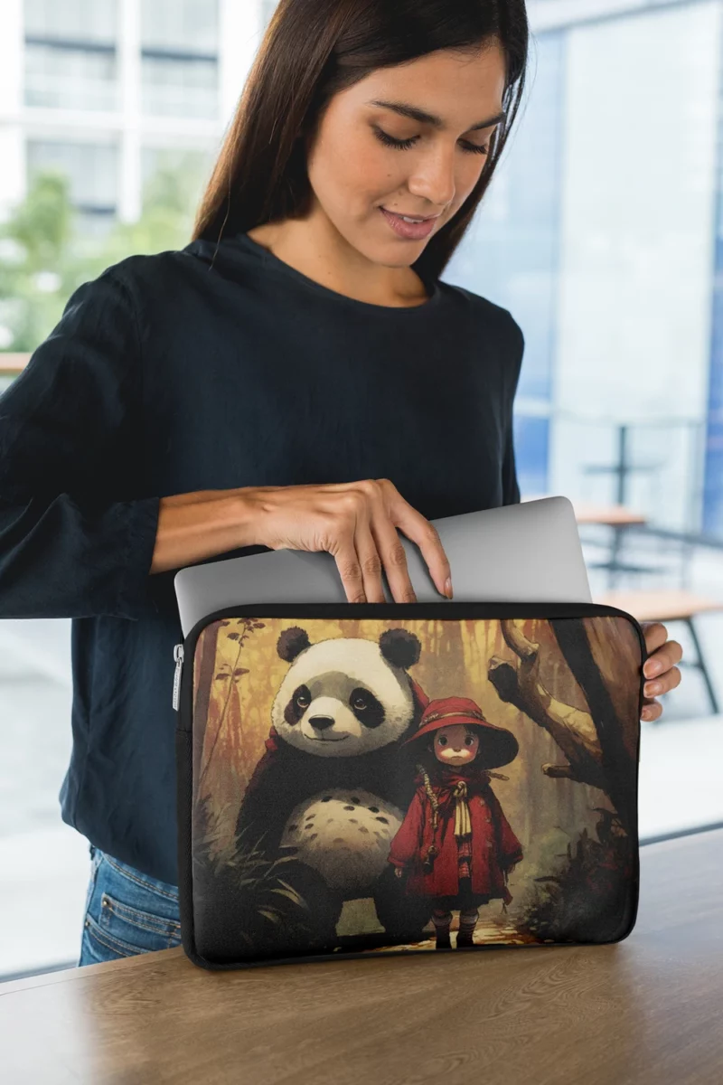 Panda Girl in the Forest Laptop Sleeve 1