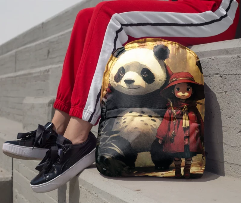 Panda Girl in the Forest Minimalist Backpack 1