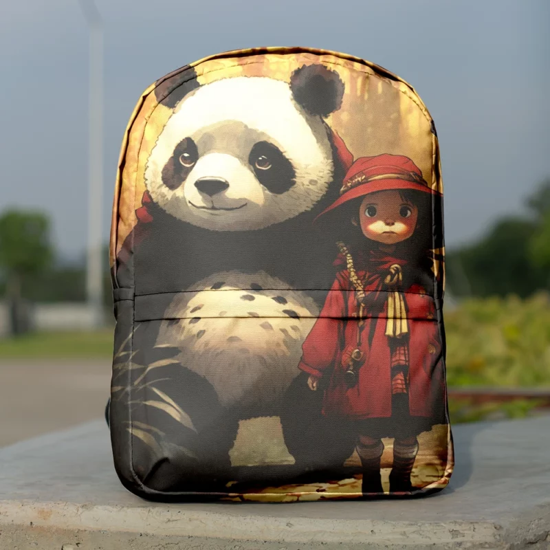 Panda Girl in the Forest Minimalist Backpack