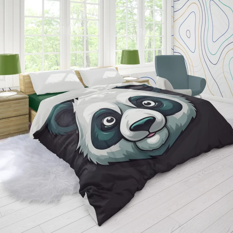 Panda Mascot Character Duvet Cover