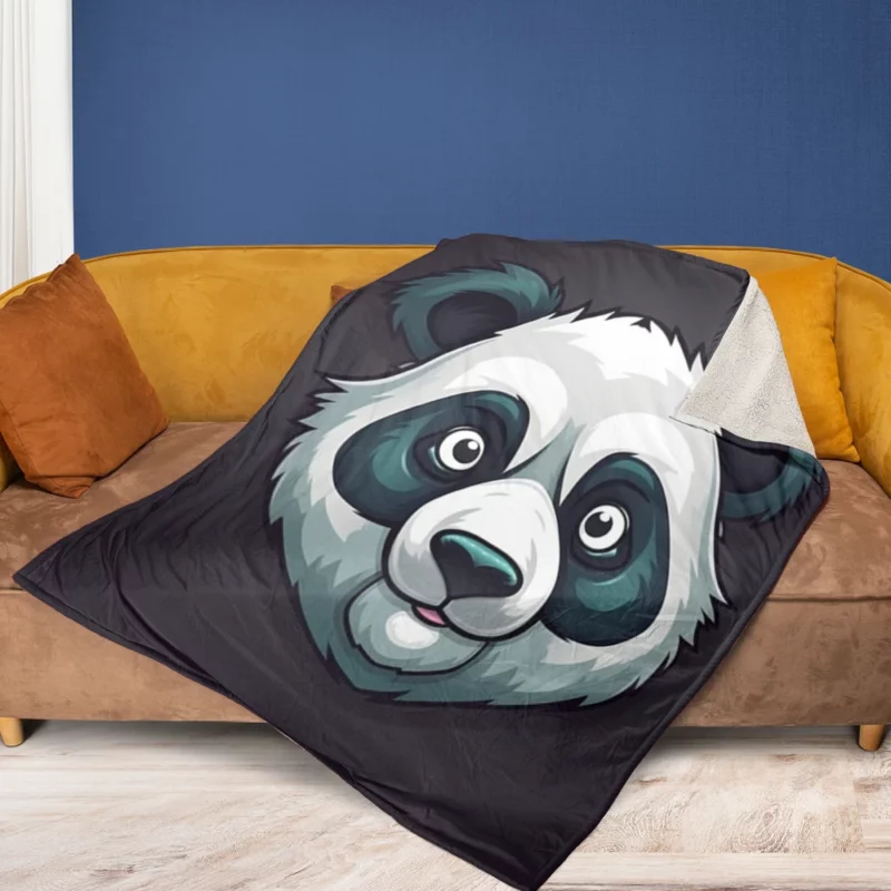 Panda Mascot Character Fleece Blanket 1