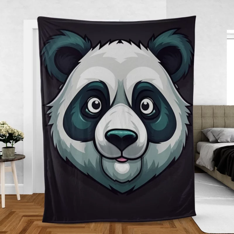 Panda Mascot Character Fleece Blanket