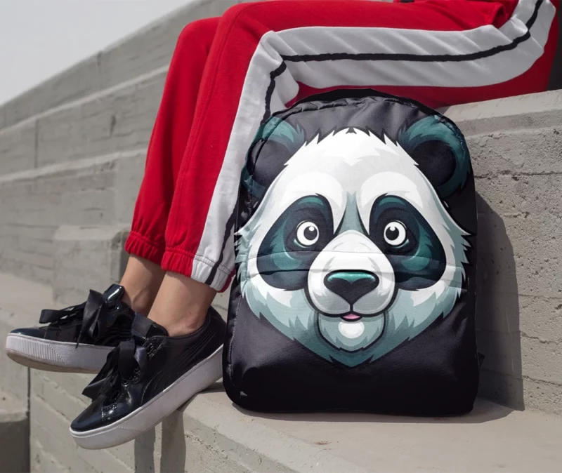 Panda Mascot Character Minimalist Backpack 1