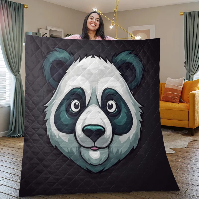 Panda Mascot Character Quilt Blanket