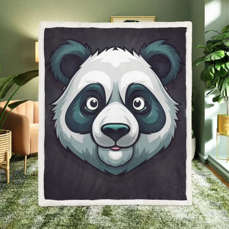 Panda Mascot Character Sherpa Fleece Blanket