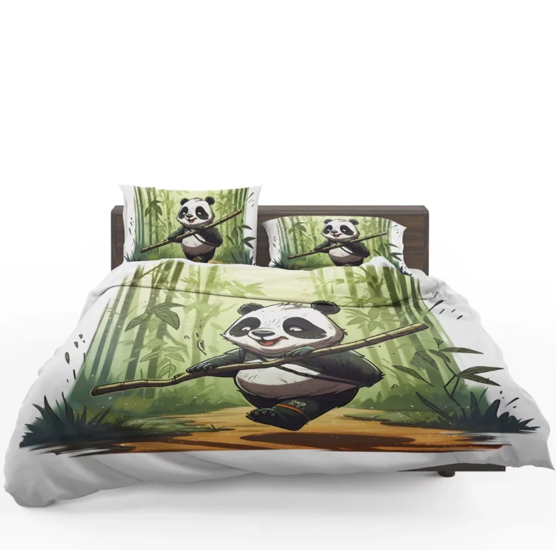 Panda Walking Through Bamboo Forest Bedding Set 1