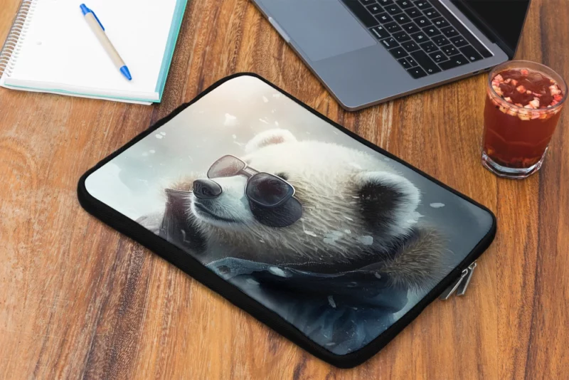 Panda Wearing Goggles in Snow Laptop Sleeve 2