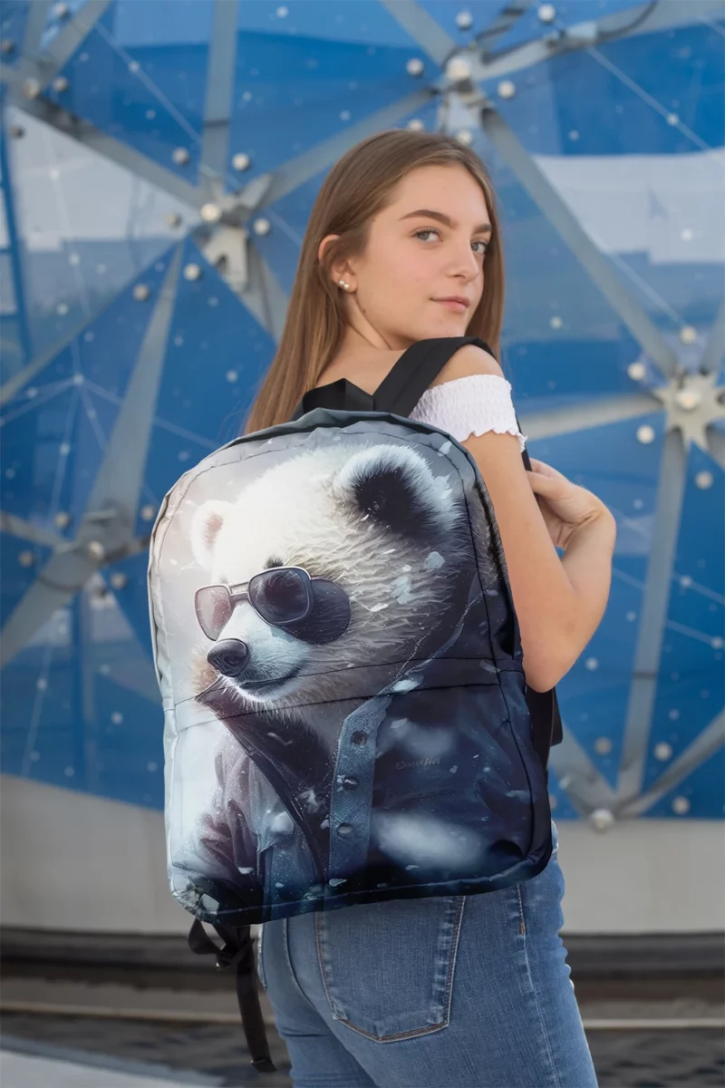 Panda Wearing Goggles in Snow Minimalist Backpack 2