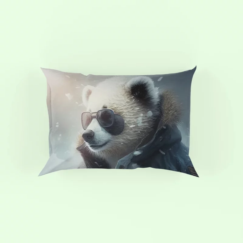 Panda Wearing Goggles in Snow Pillow Case