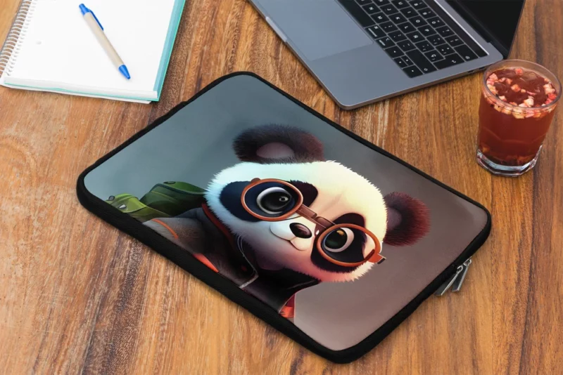 Panda With Glasses and Jacket Laptop Sleeve 2