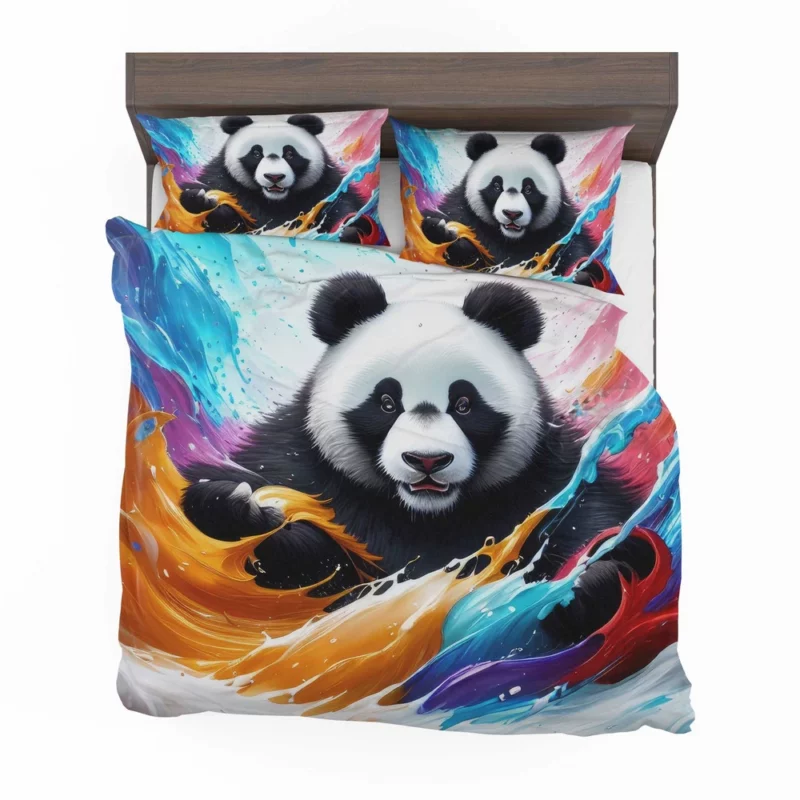 Panda and Waves Digital Art Bedding Set 2