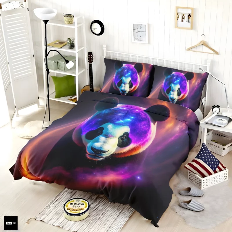 Panda in a Galaxy Bedding Set