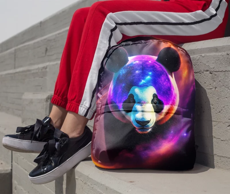 Panda in a Galaxy Minimalist Backpack 1