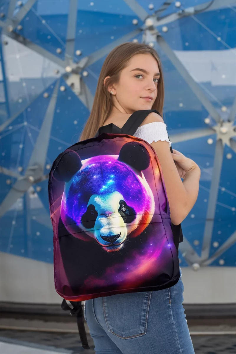 Panda in a Galaxy Minimalist Backpack 2