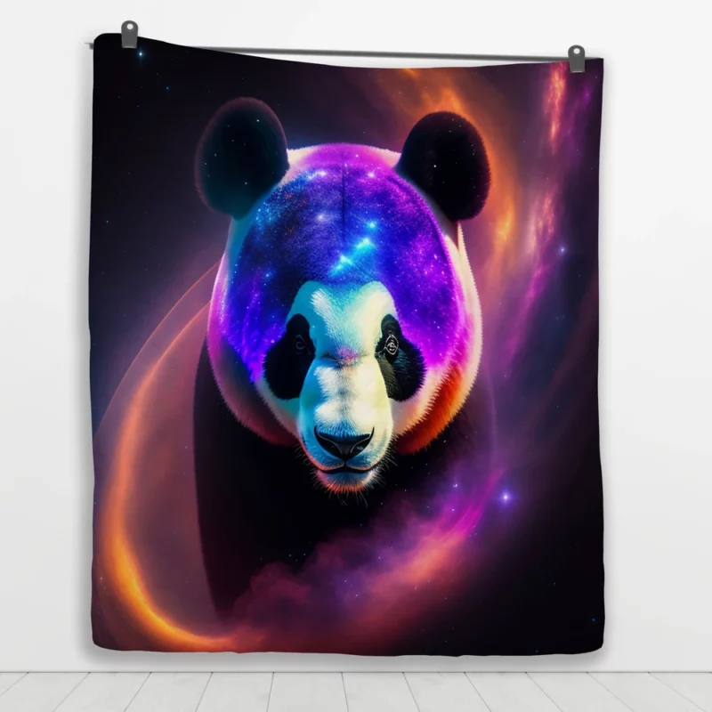 Panda in a Galaxy Quilt Blanket 1