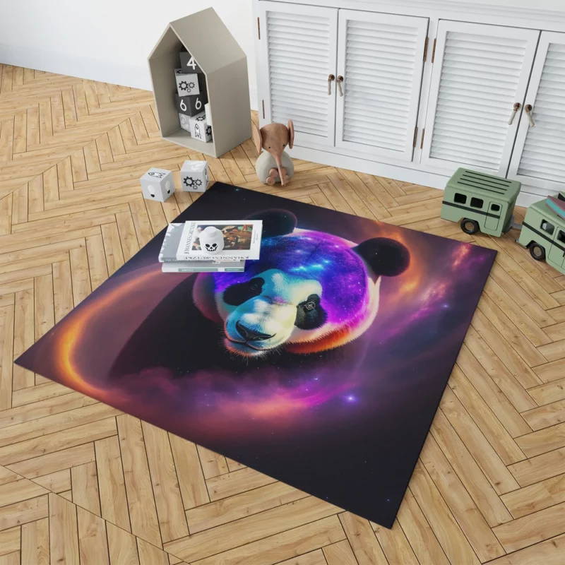 Panda in a Galaxy Rug 1