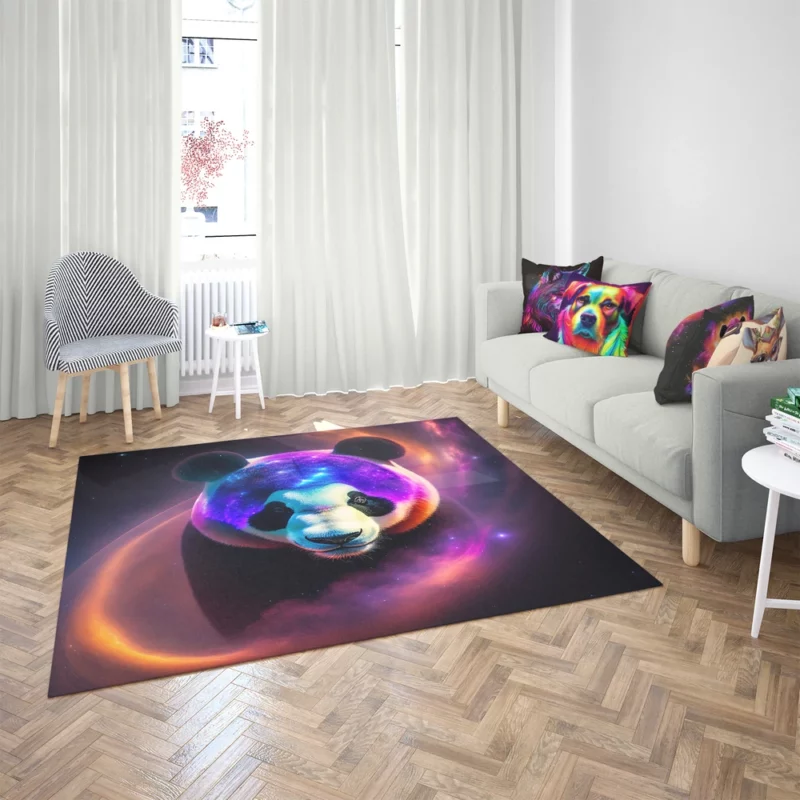 Panda in a Galaxy Rug 2