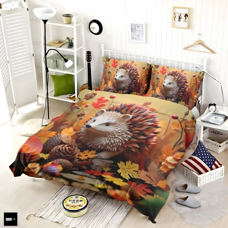 Paper Hedgehog in Leaves Bedding Set