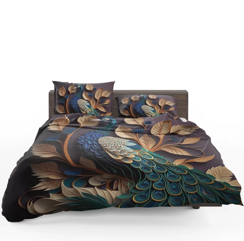 Paper Quilling Peacock Art Bedding Set 1