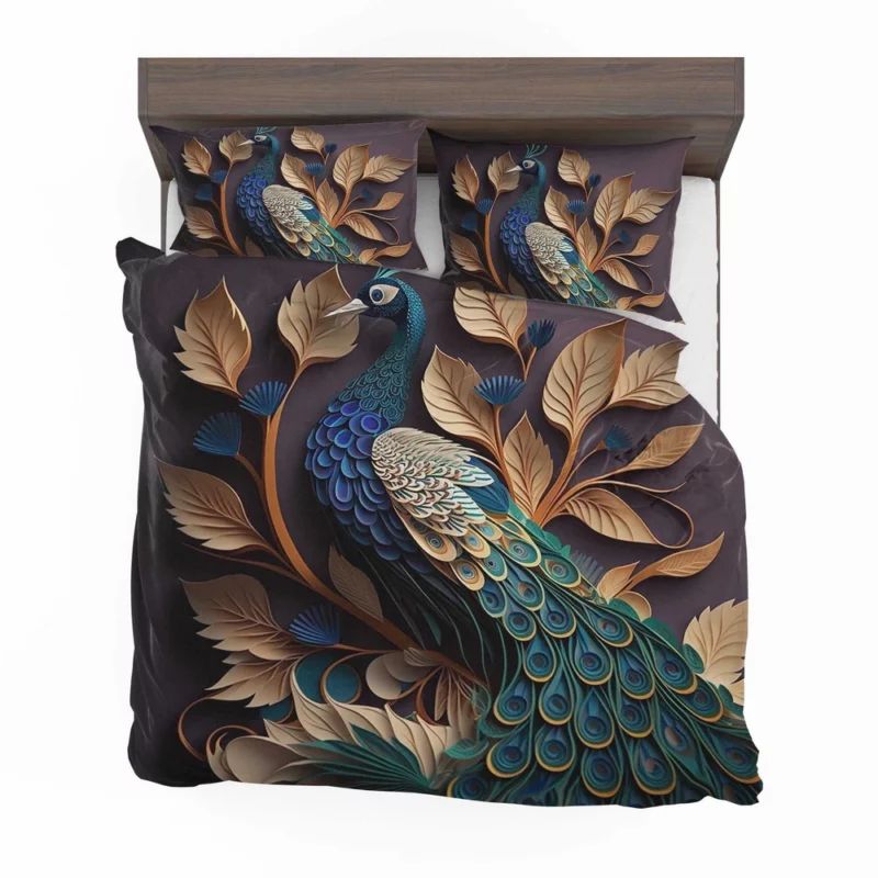 Paper Quilling Peacock Art Bedding Set 2