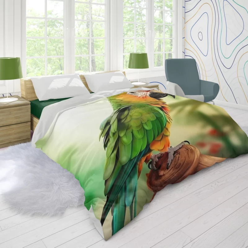 Parrot in Nature Embrace Duvet Cover