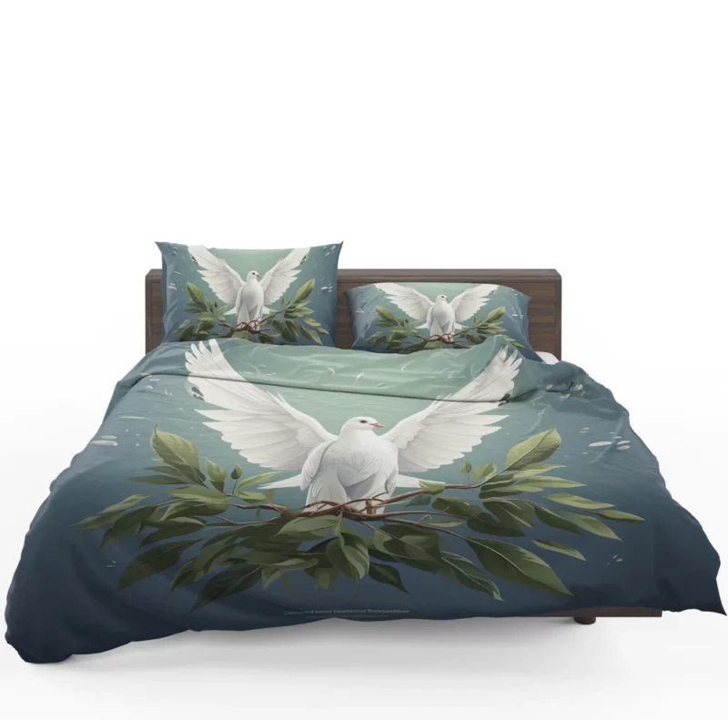 Peace Themed Background With Doves Bedding Set 1