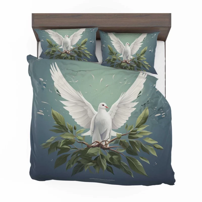 Peace Themed Background With Doves Bedding Set 2