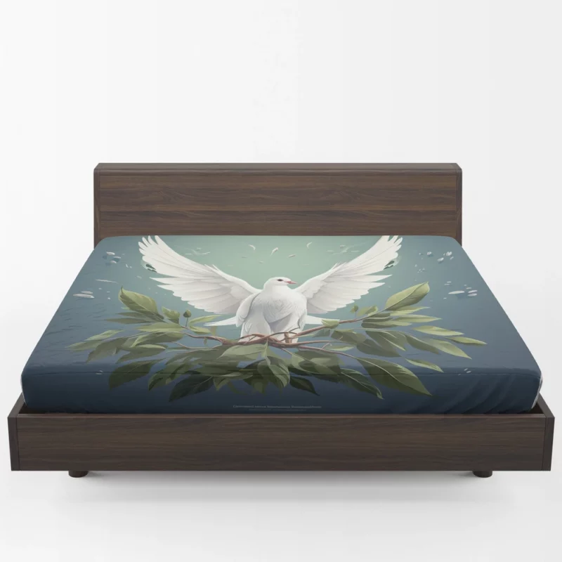 Peace Themed Background With Doves Fitted Sheet 1