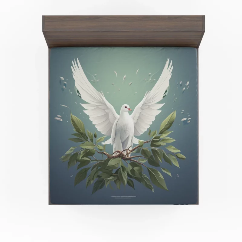 Peace Themed Background With Doves Fitted Sheet